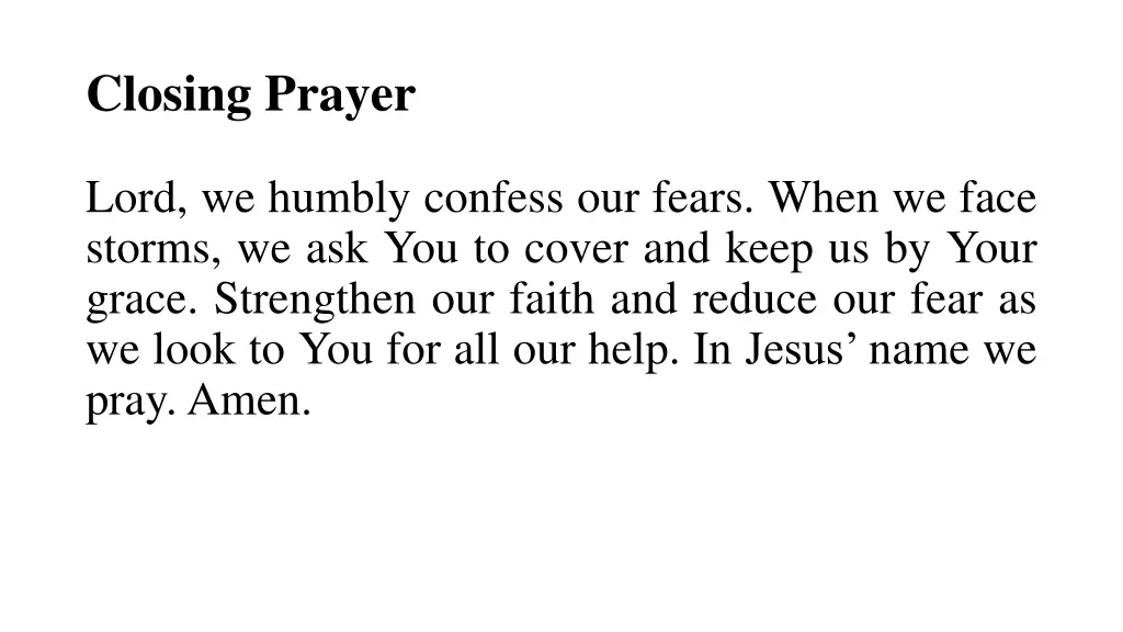 closing prayer