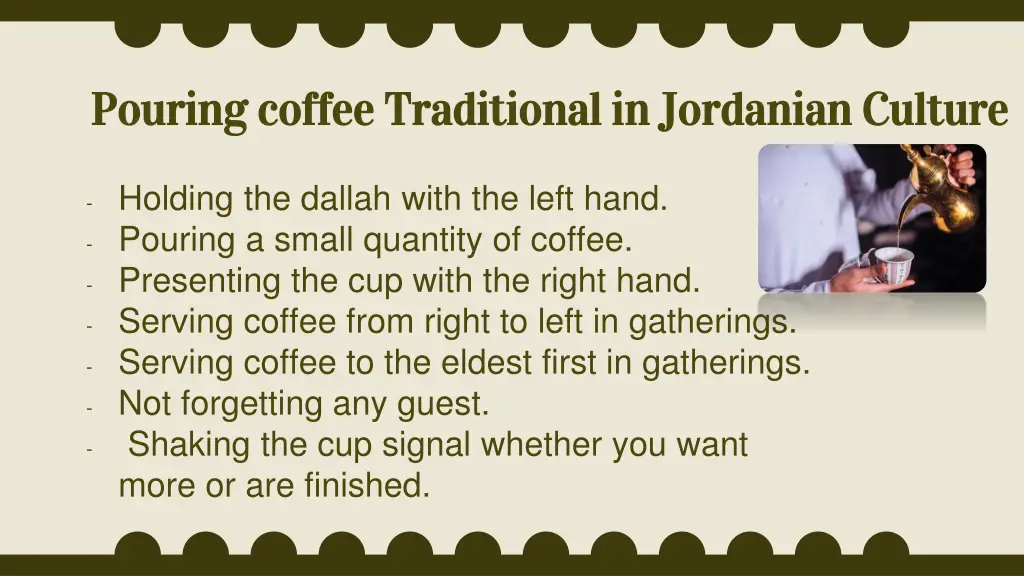 pouring coffee traditional in jordanian culture