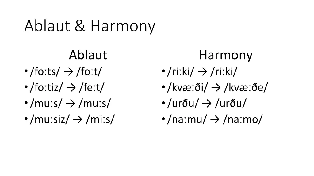 ablaut harmony