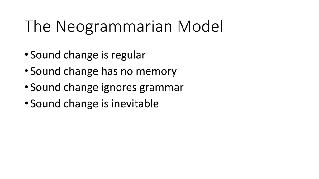 the neogrammarian model