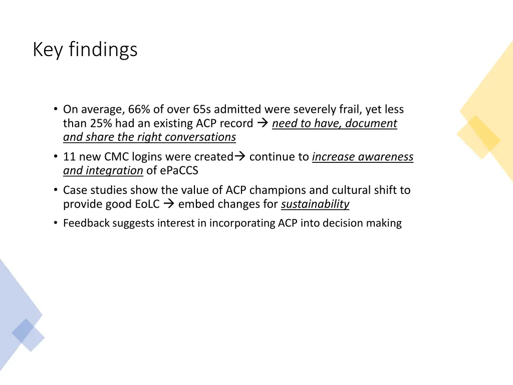 key findings