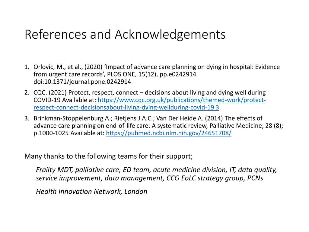 references and acknowledgements