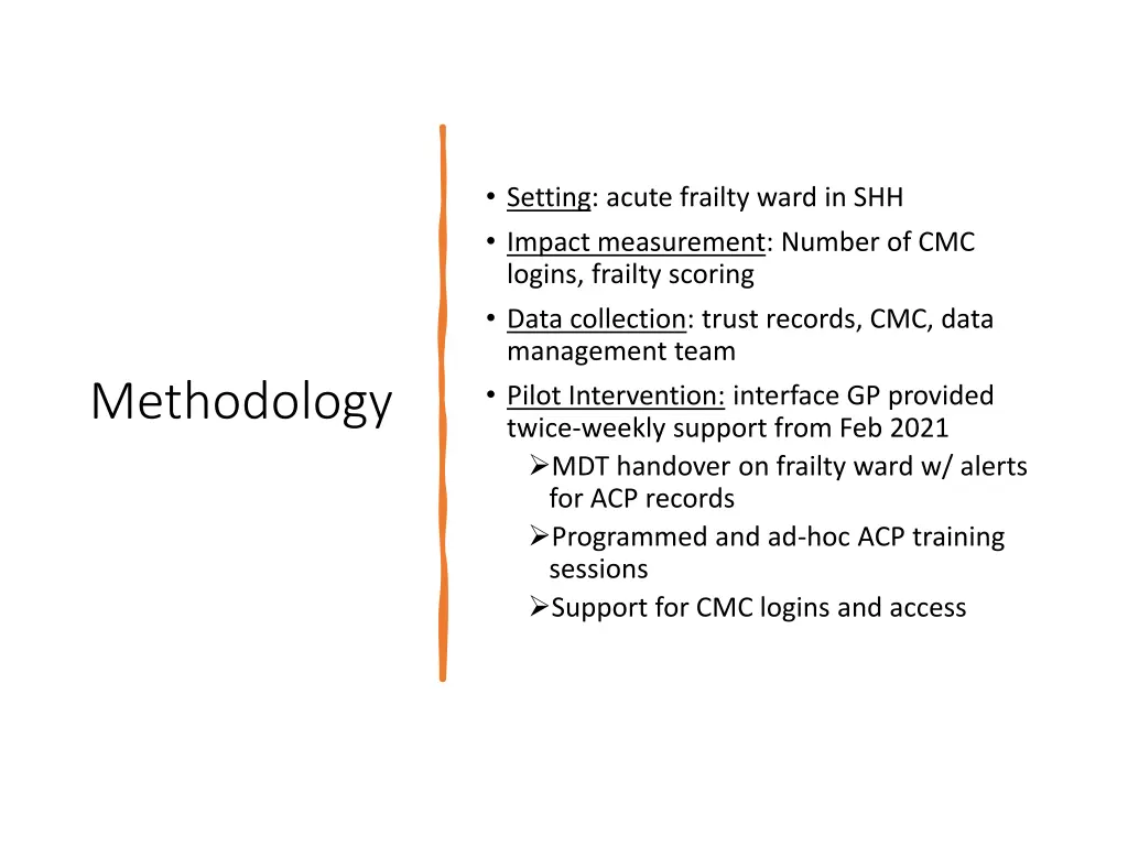 setting acute frailty ward in shh impact