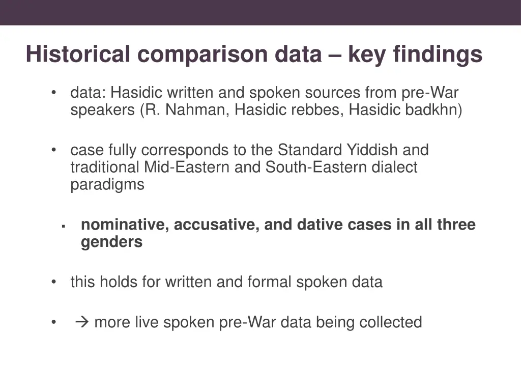 historical comparison data key findings 1