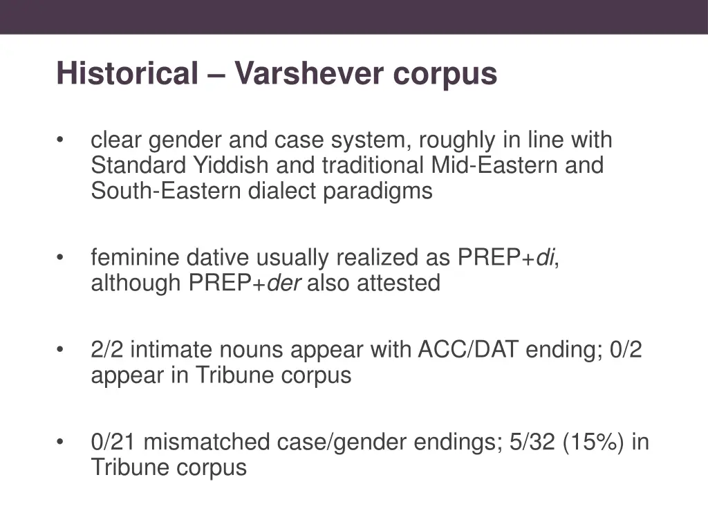 historical varshever corpus