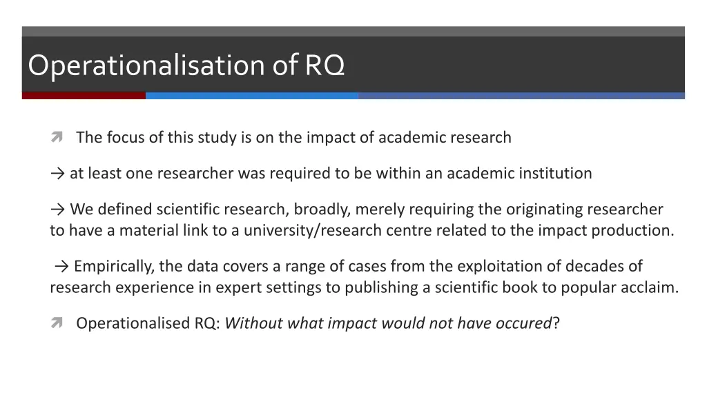 operationalisation of rq