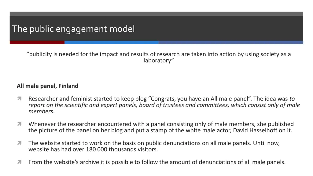 the public engagementmodel