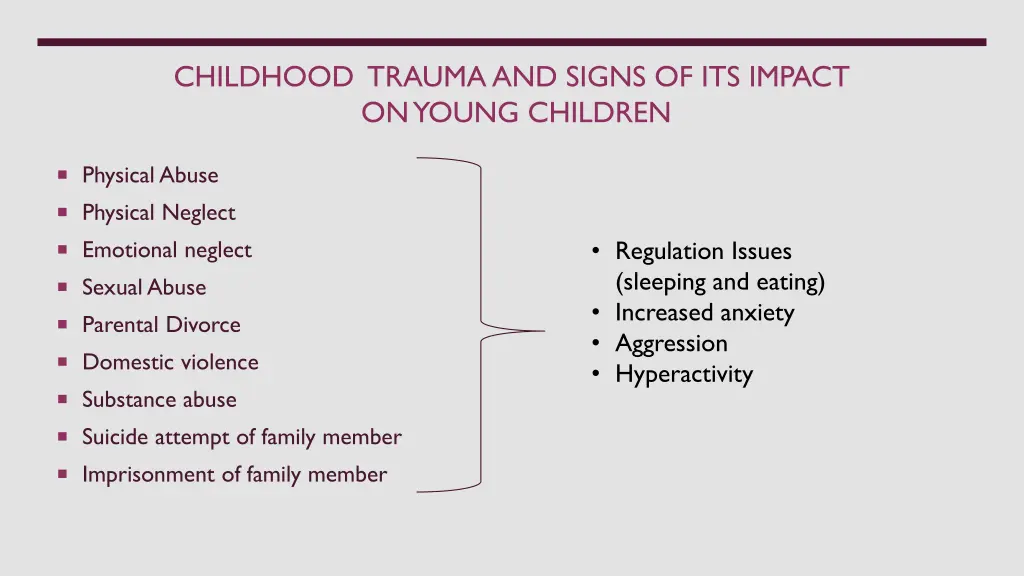 childhood trauma and signs of its impact on young