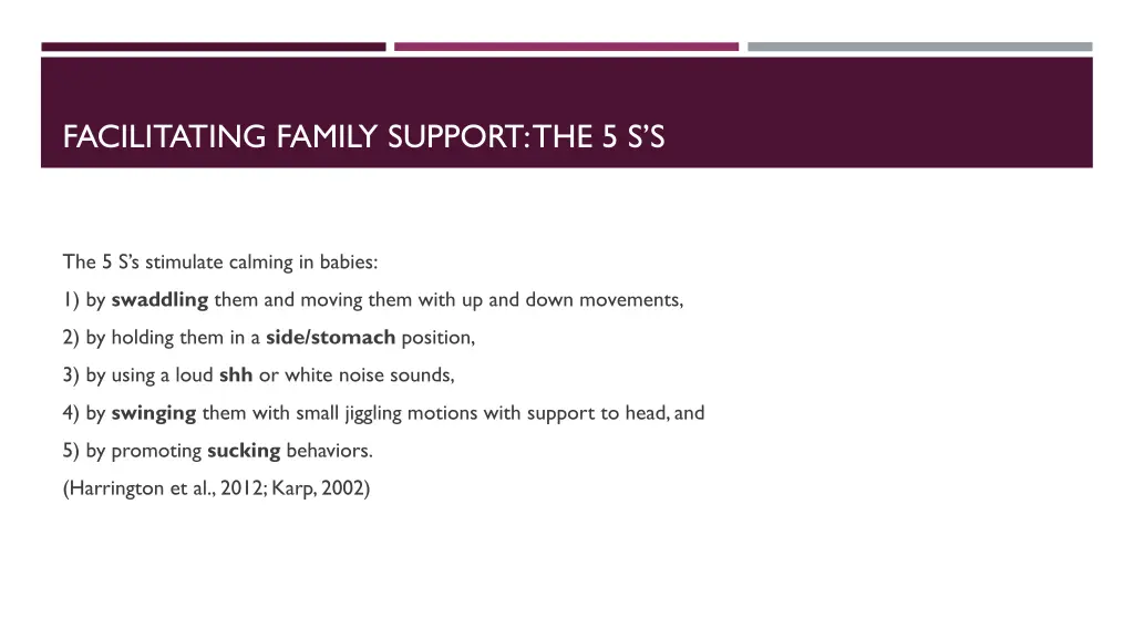 facilitating family support the 5 s s