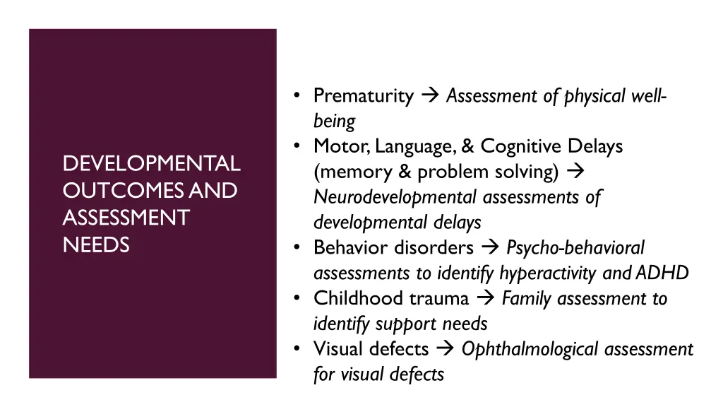 prematurity assessment of physical well being