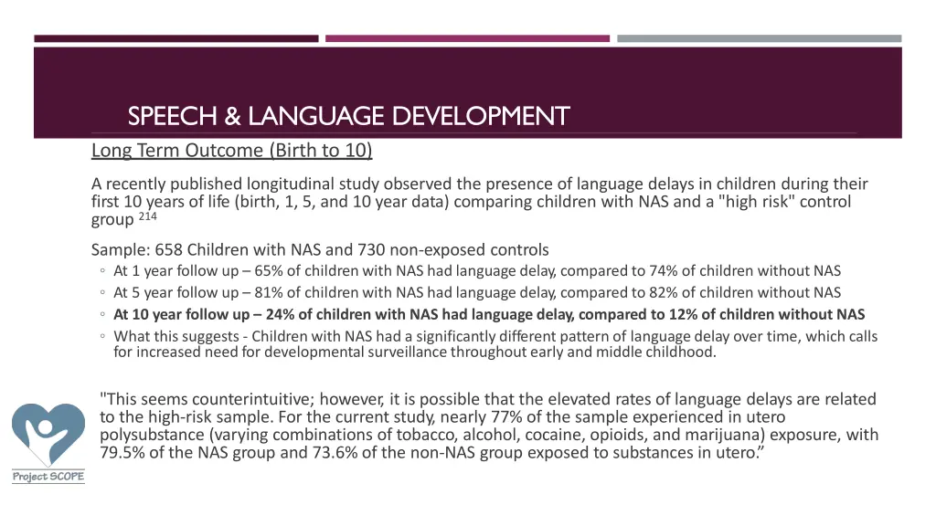 speech language development long term outcome