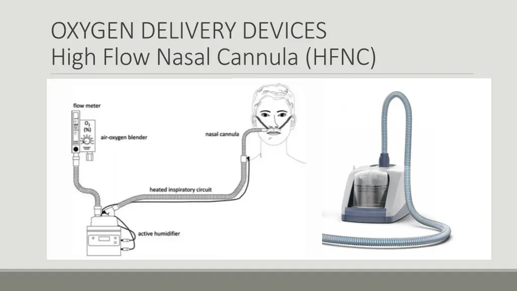 oxygen delivery devices high flow nasal cannula