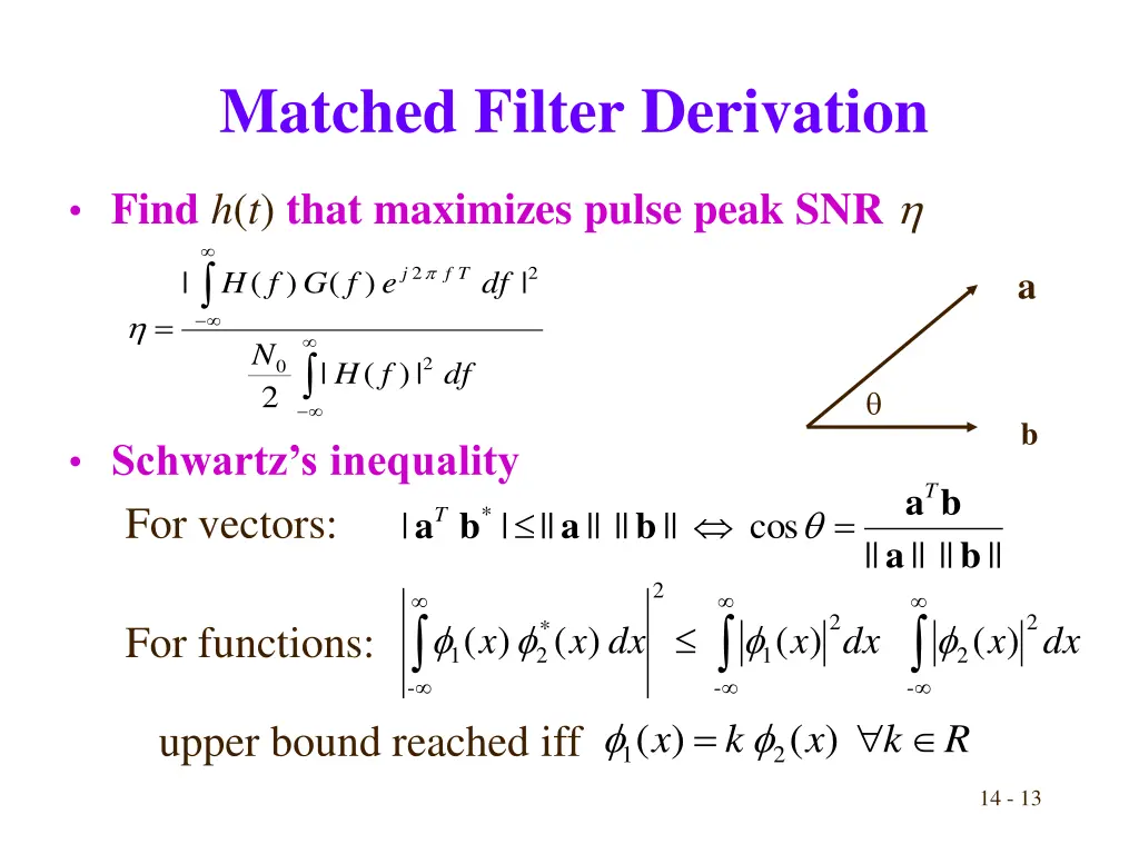 matched filter derivation 2