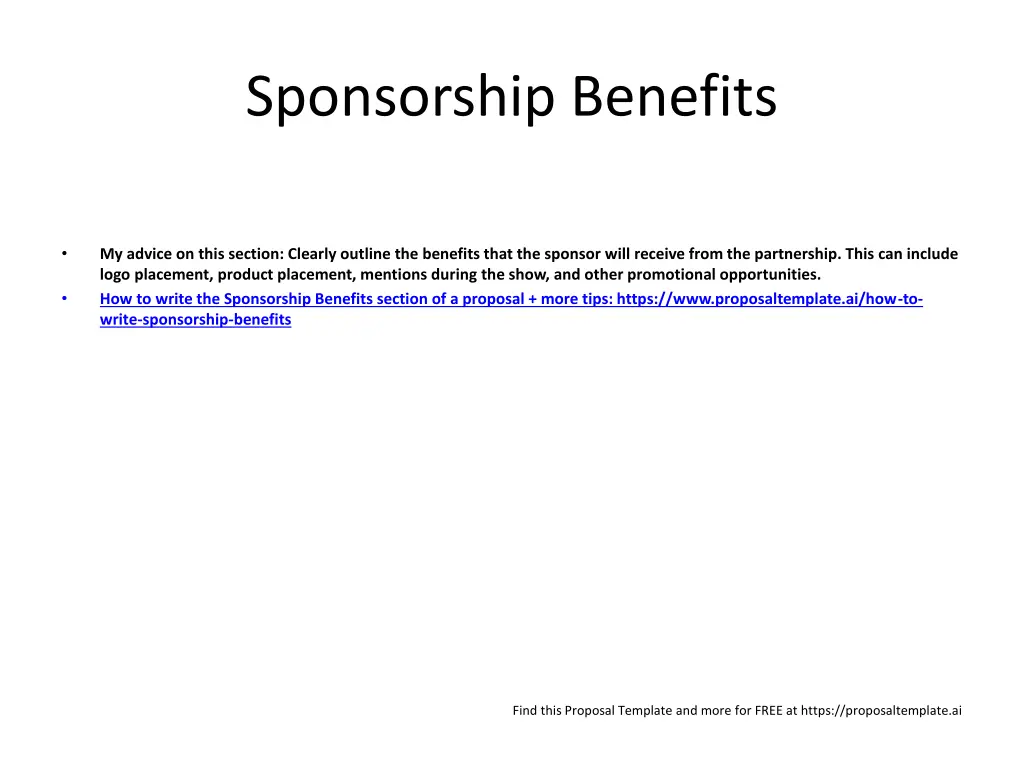 sponsorship benefits