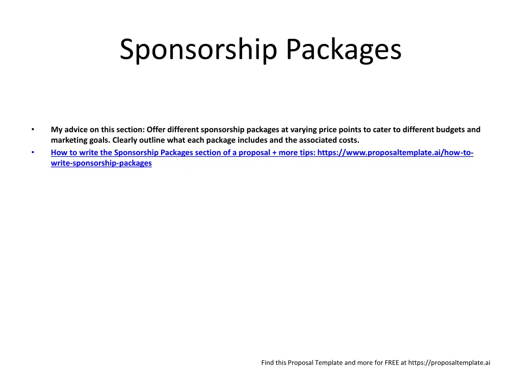 sponsorship packages