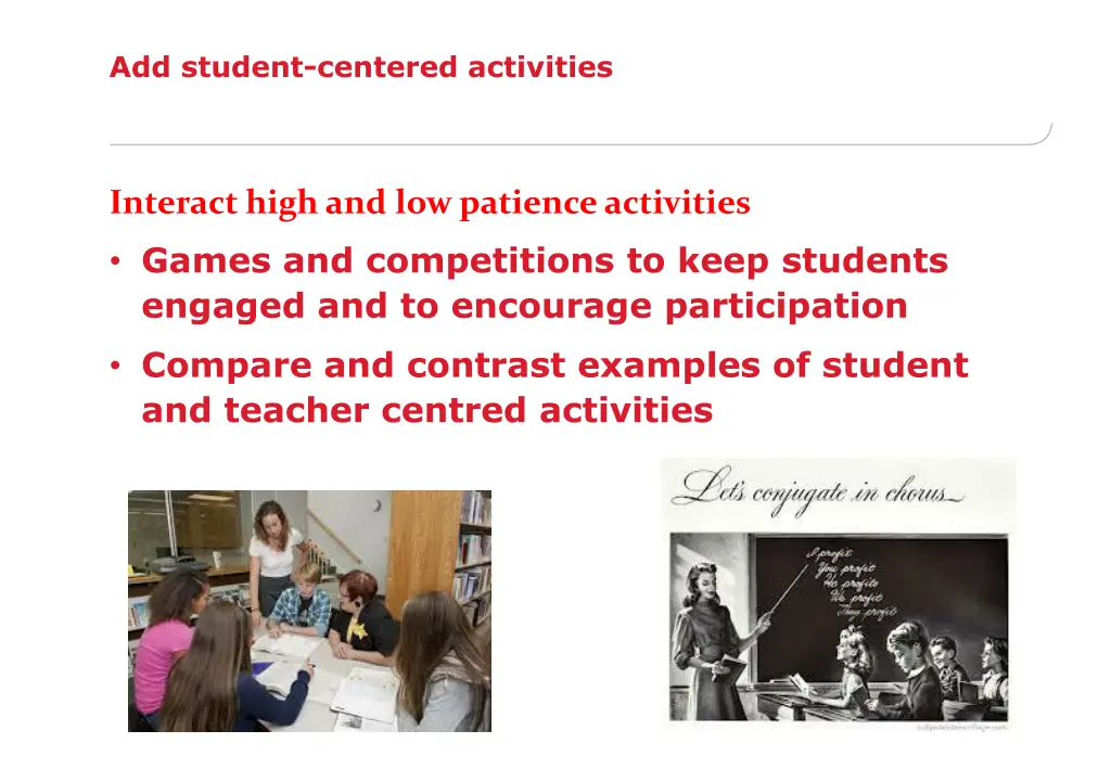 add student centered activities