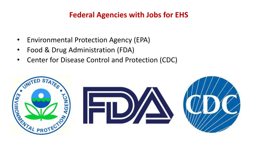 federal agencies with jobs for ehs