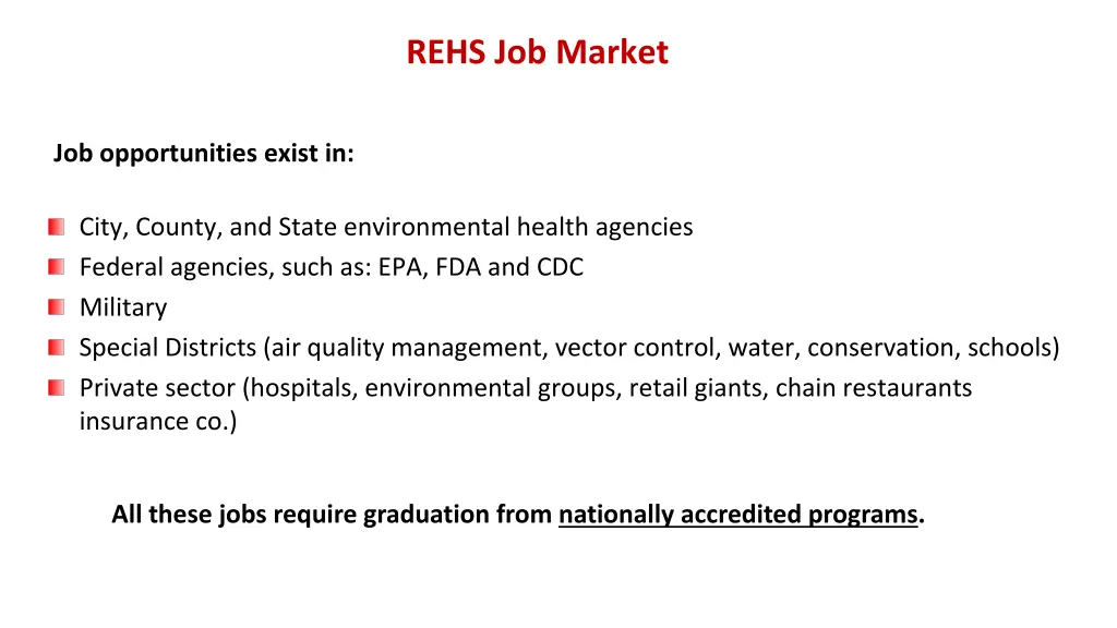 rehs job market