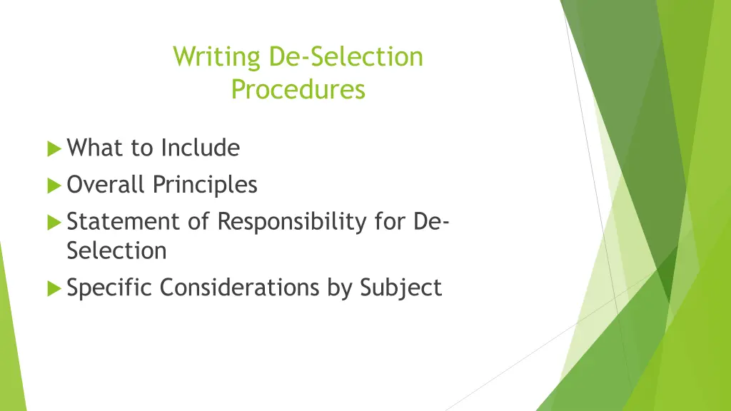 writing de selection procedures