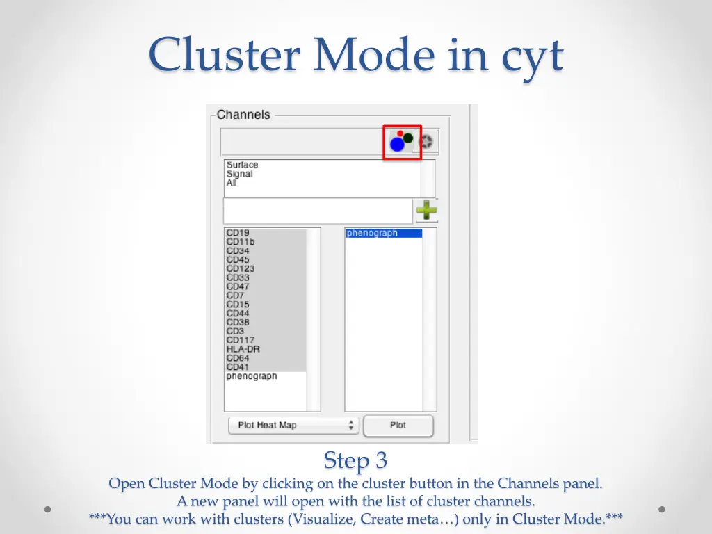 cluster mode in cyt