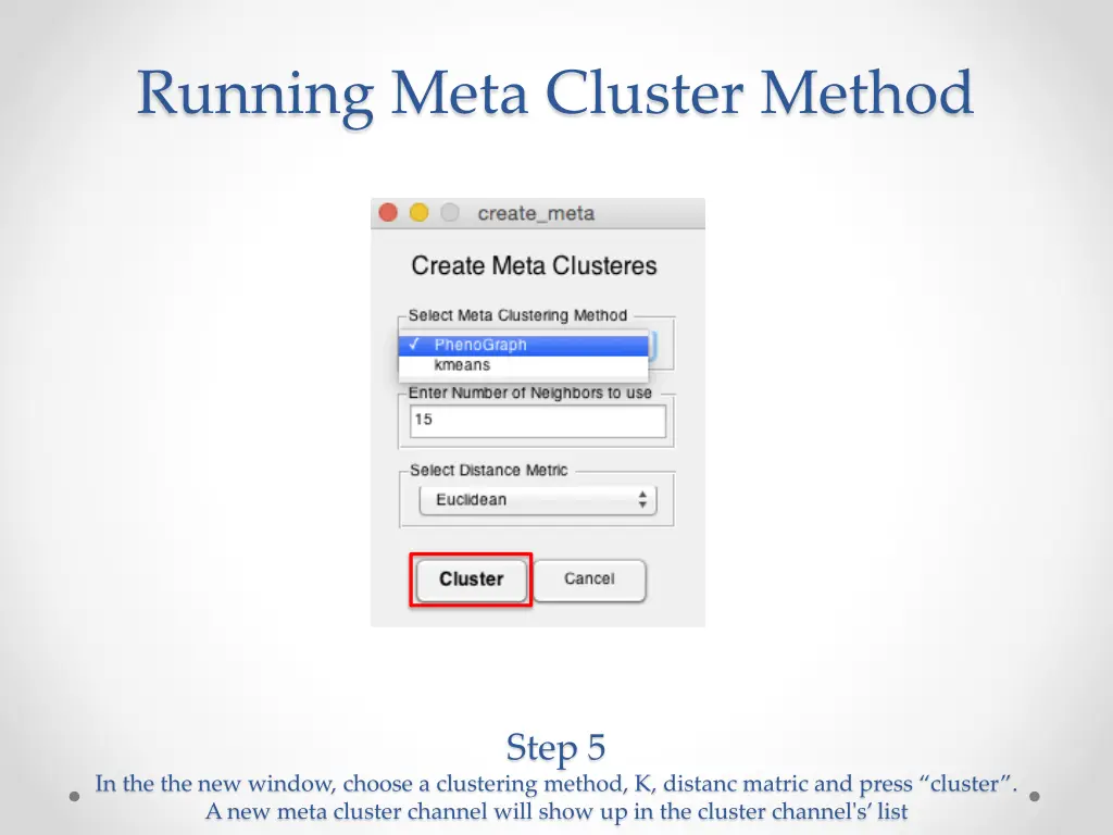 running meta cluster method 1