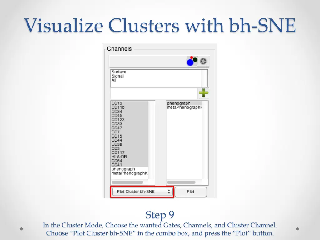 visualize clusters with bh sne