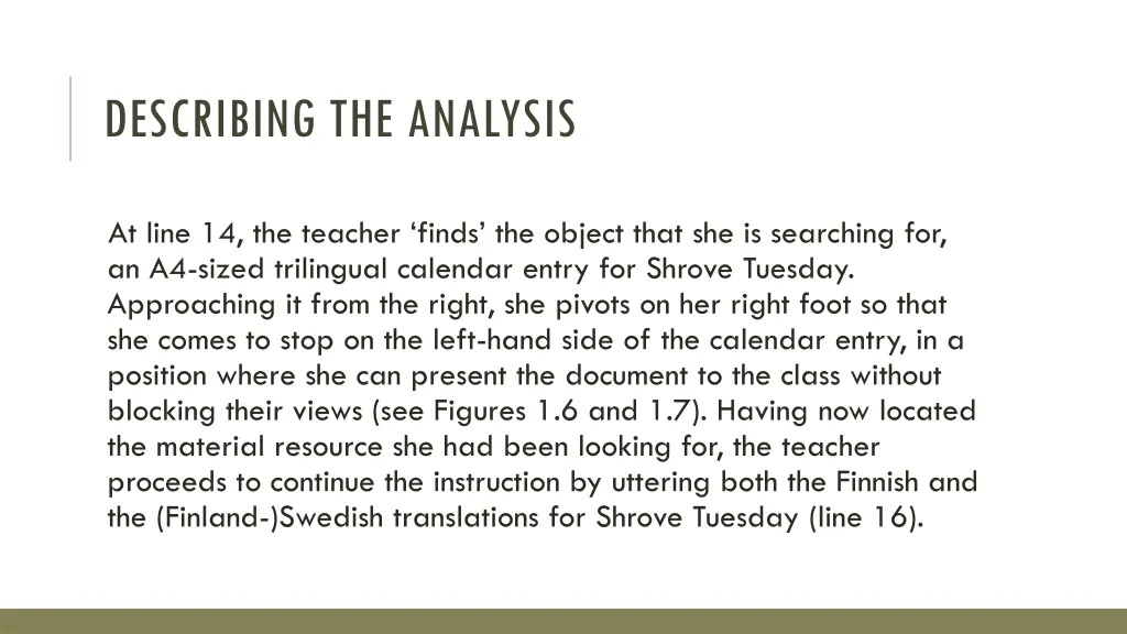 describing the analysis 1