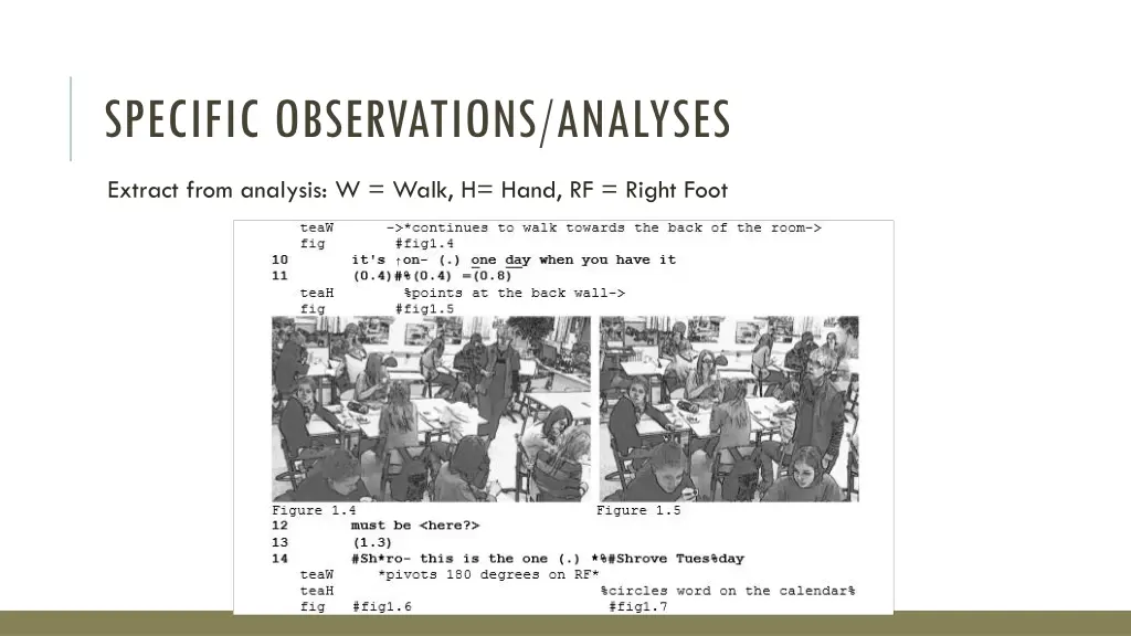 specific observations analyses