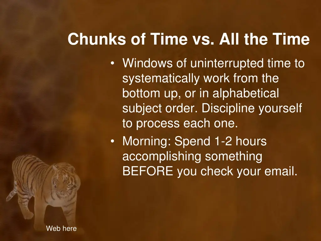 chunks of time vs all the time