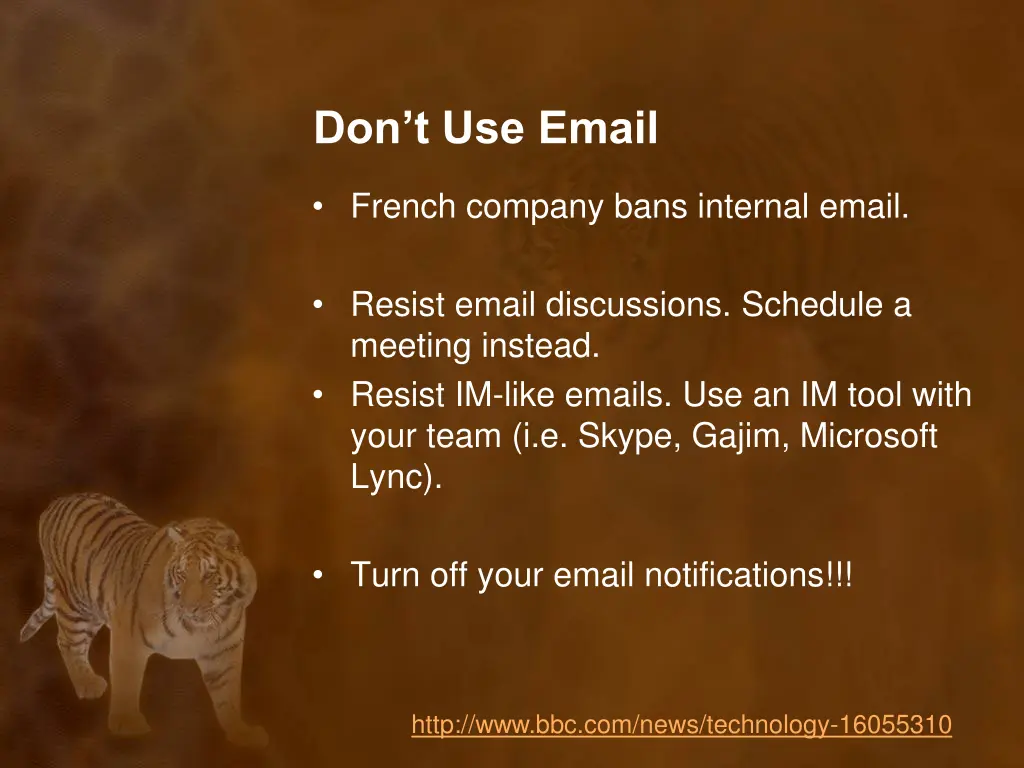 don t use email