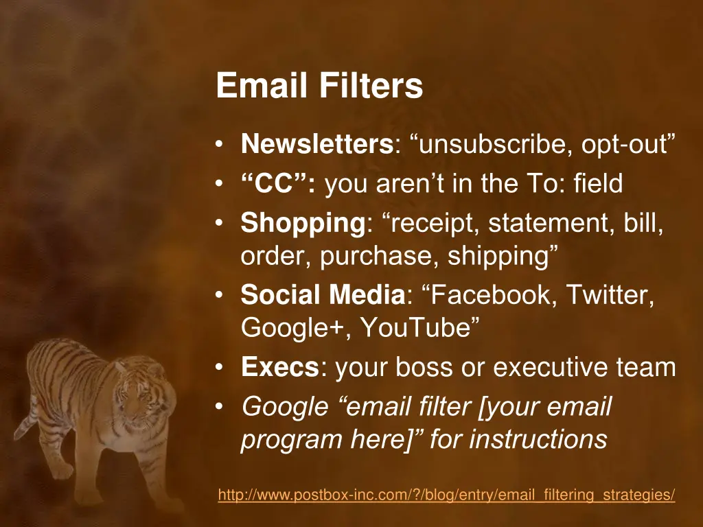 email filters