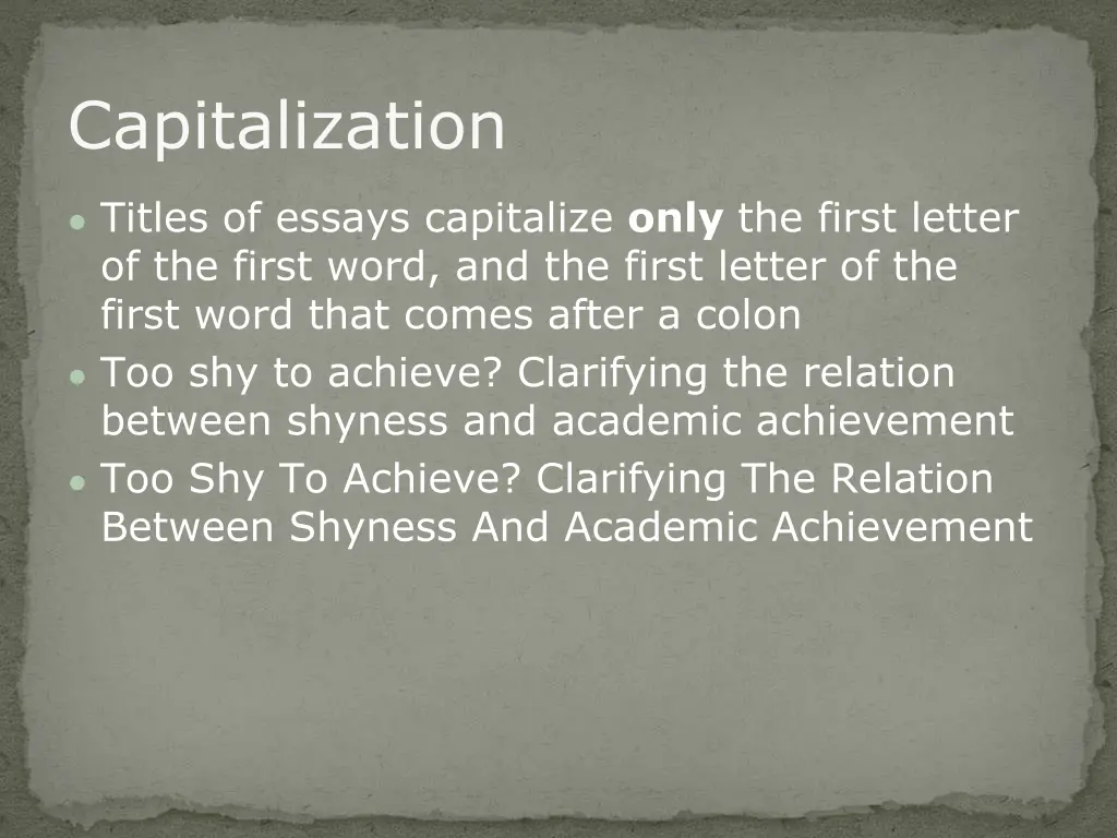 capitalization