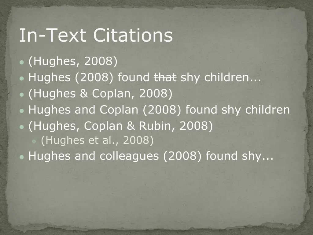 in text citations