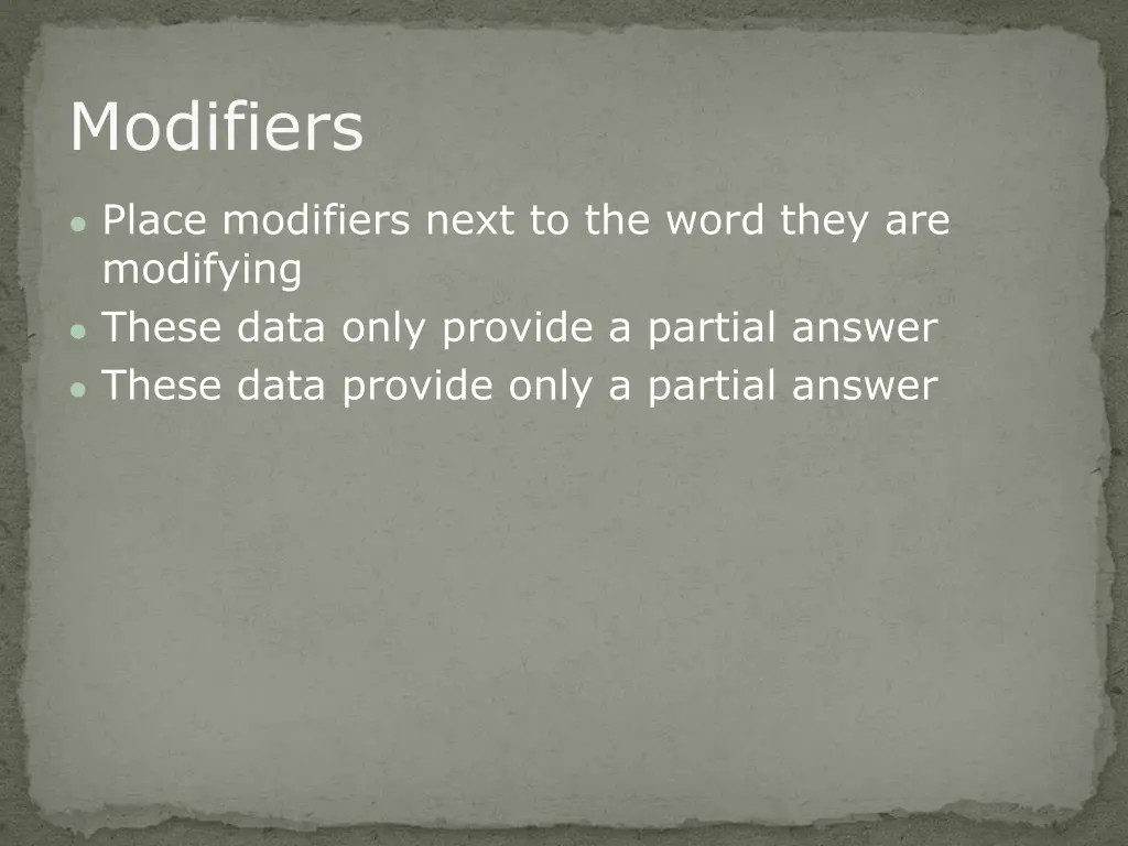 modifiers