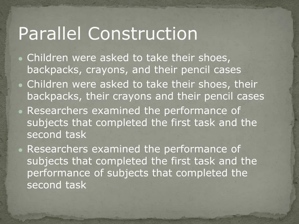 parallel construction