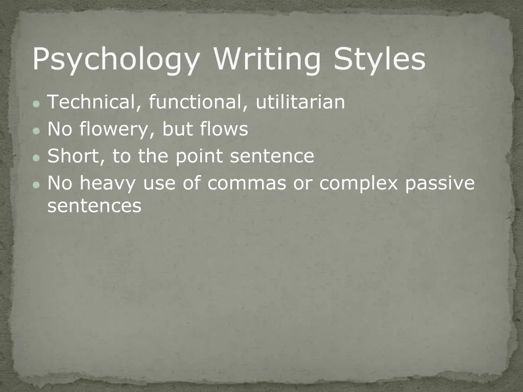 psychology writing styles