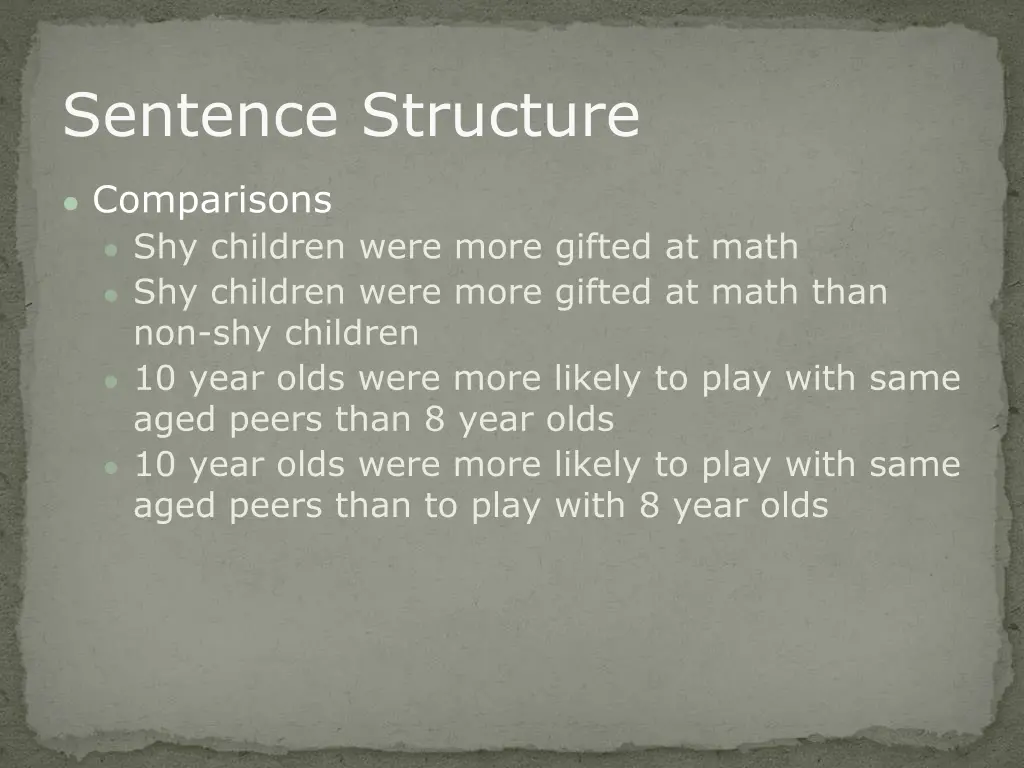 sentence structure