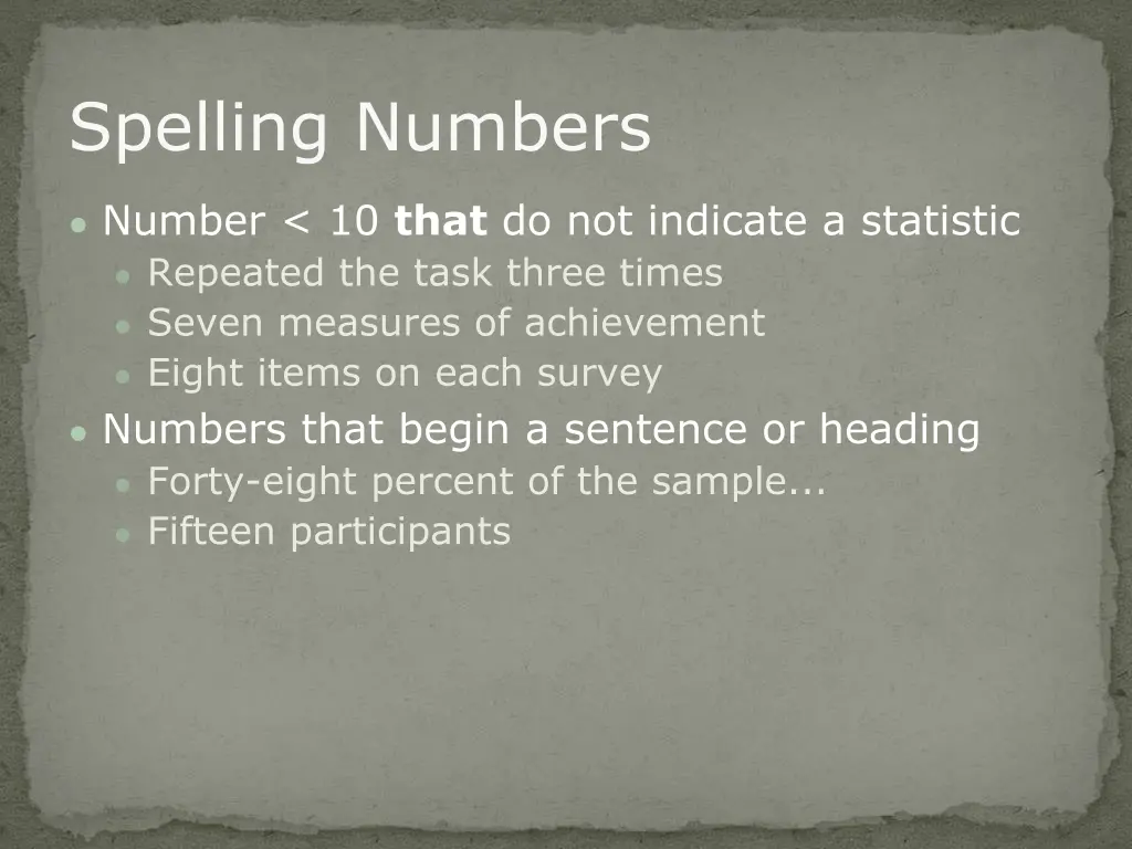 spelling numbers