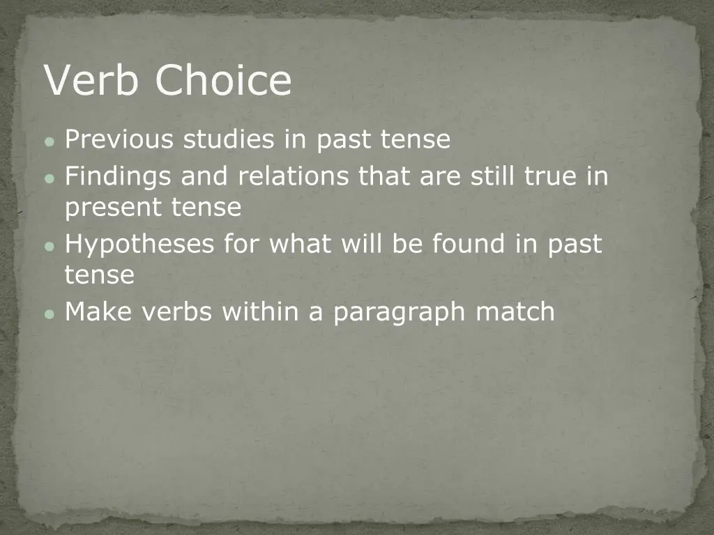 verb choice