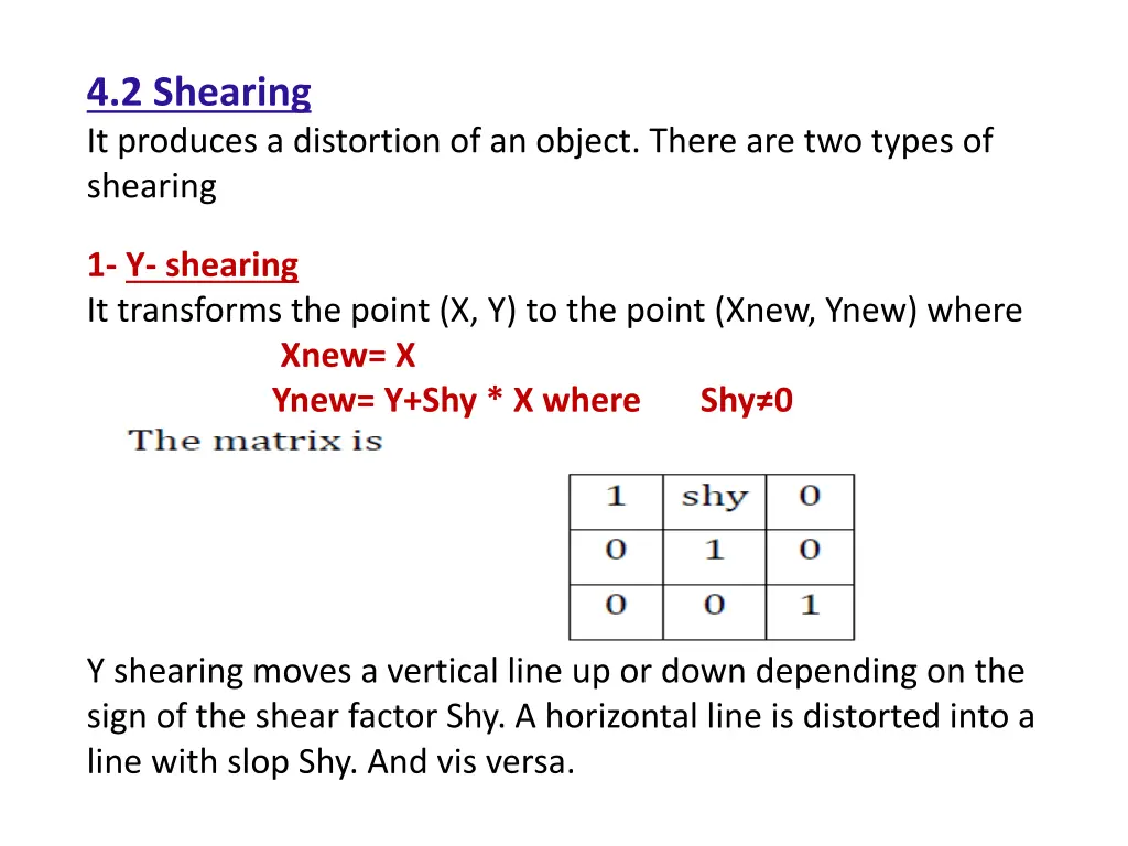 4 2 shearing it produces a distortion