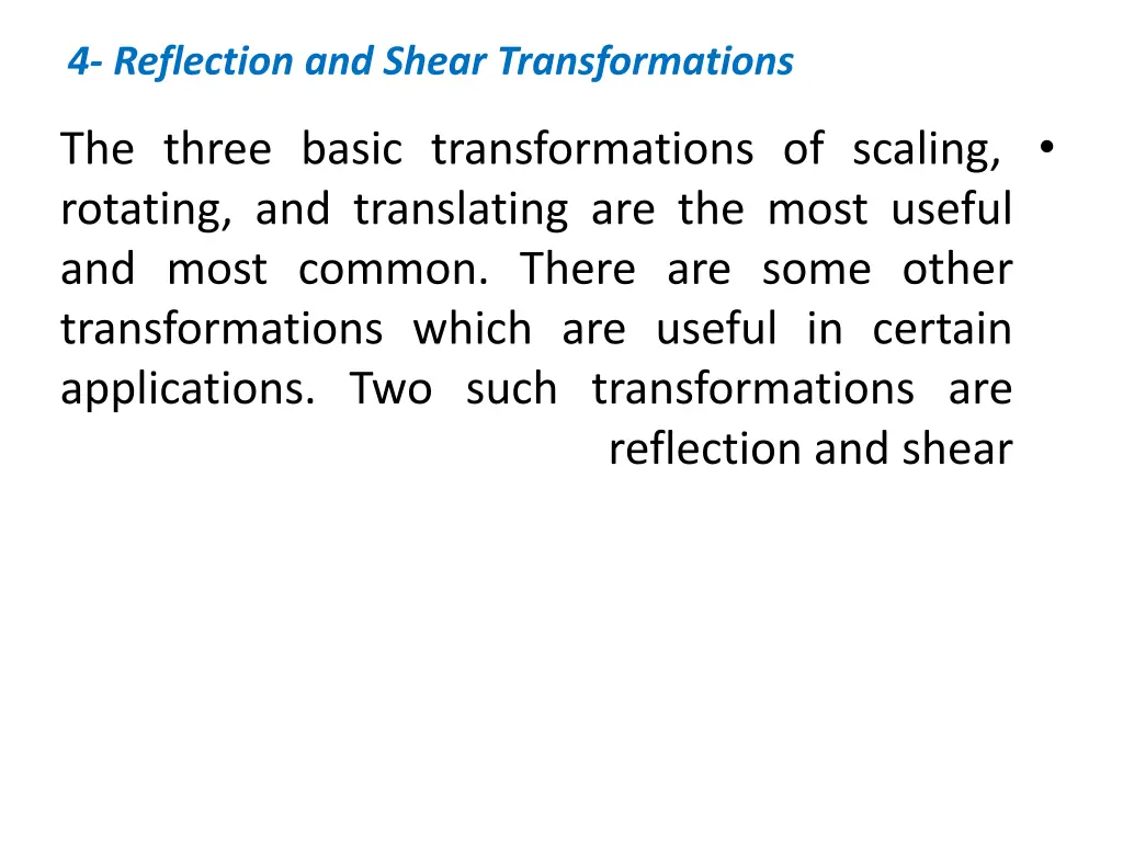 4 reflection and shear transformations