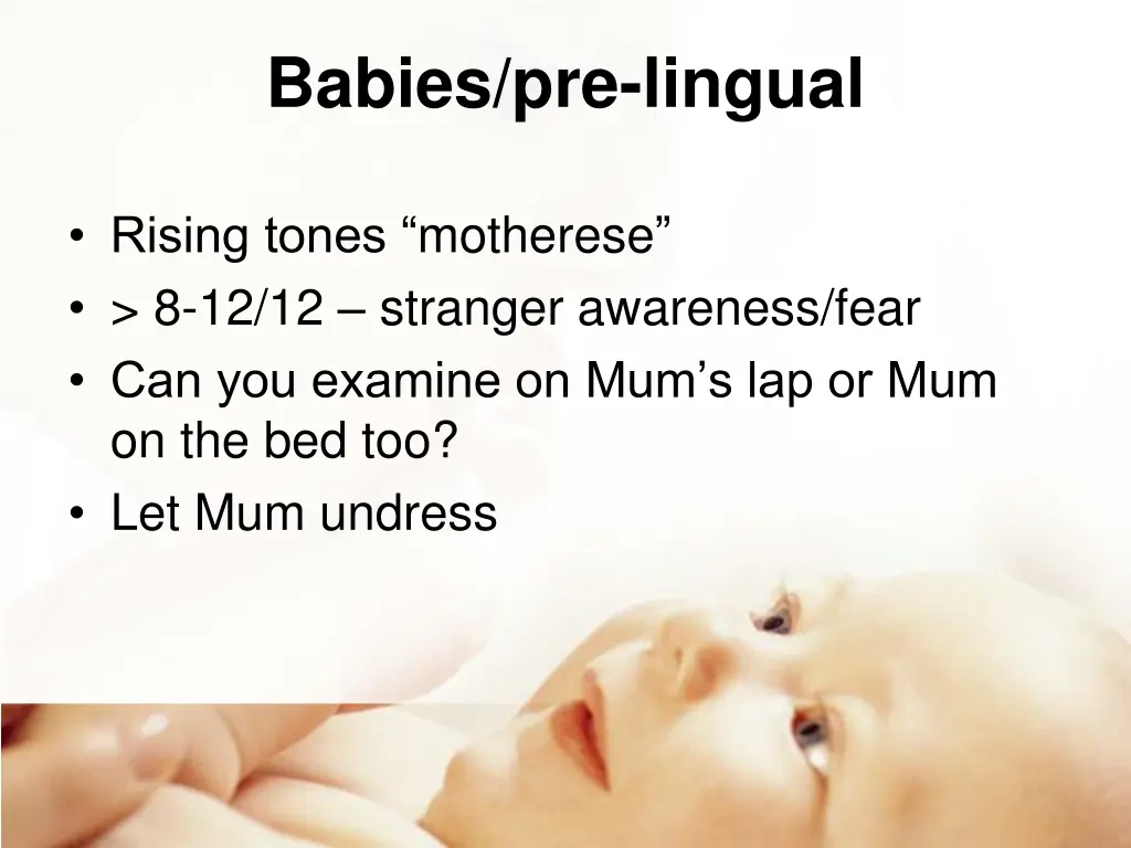 babies pre lingual