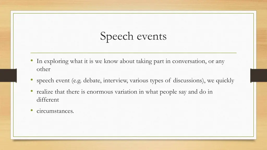 speech events