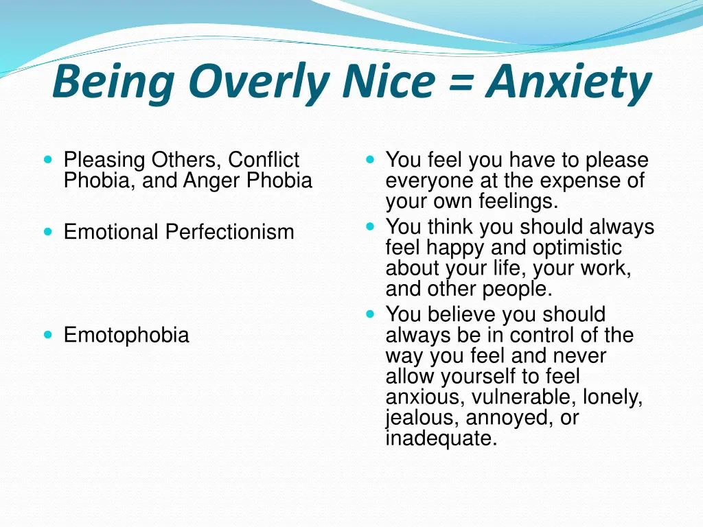 being overly nice anxiety