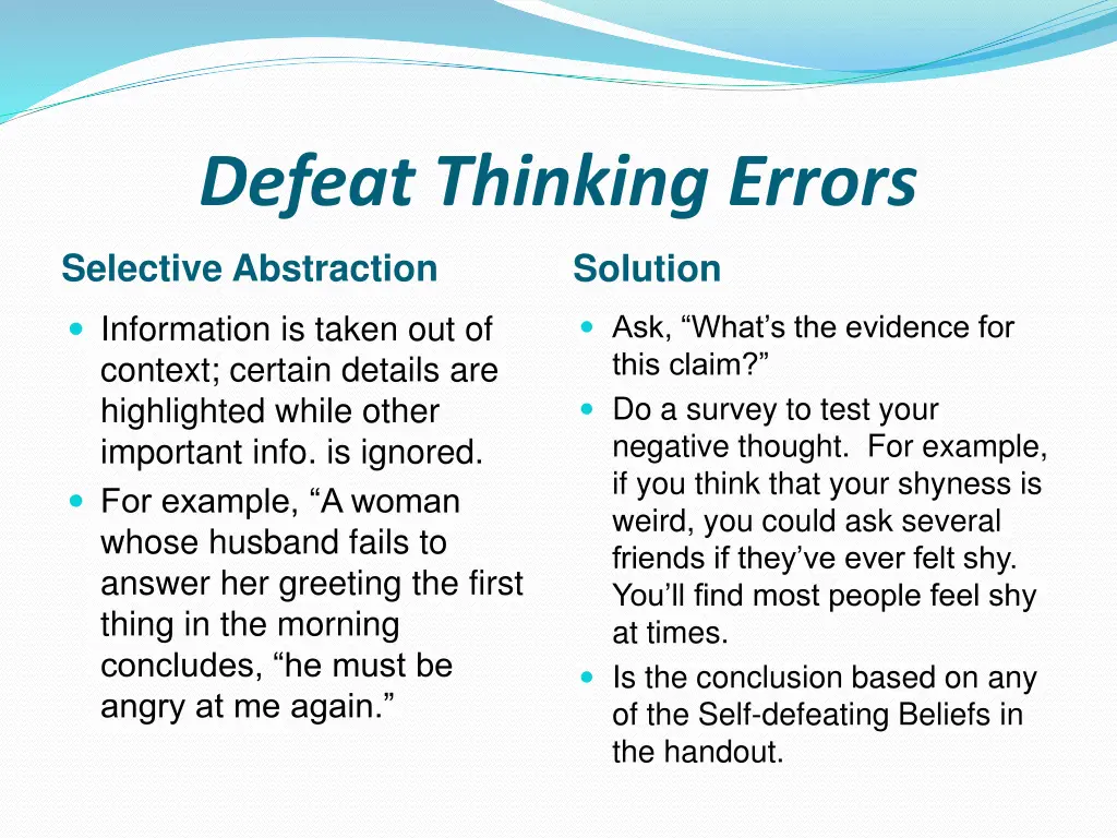 defeat thinking errors 1