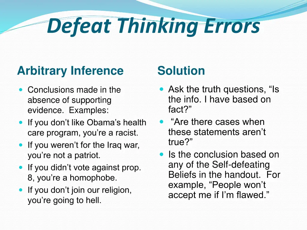 defeat thinking errors