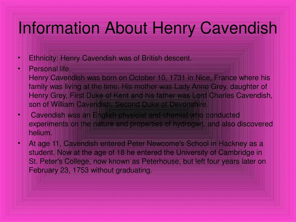 information about henry cavendish