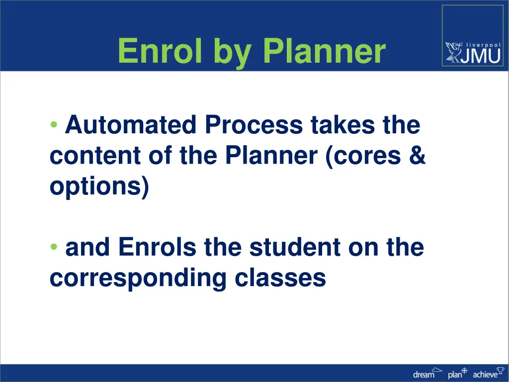 enrol by planner