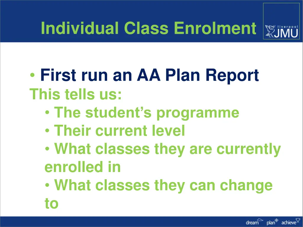 individual class enrolment 1