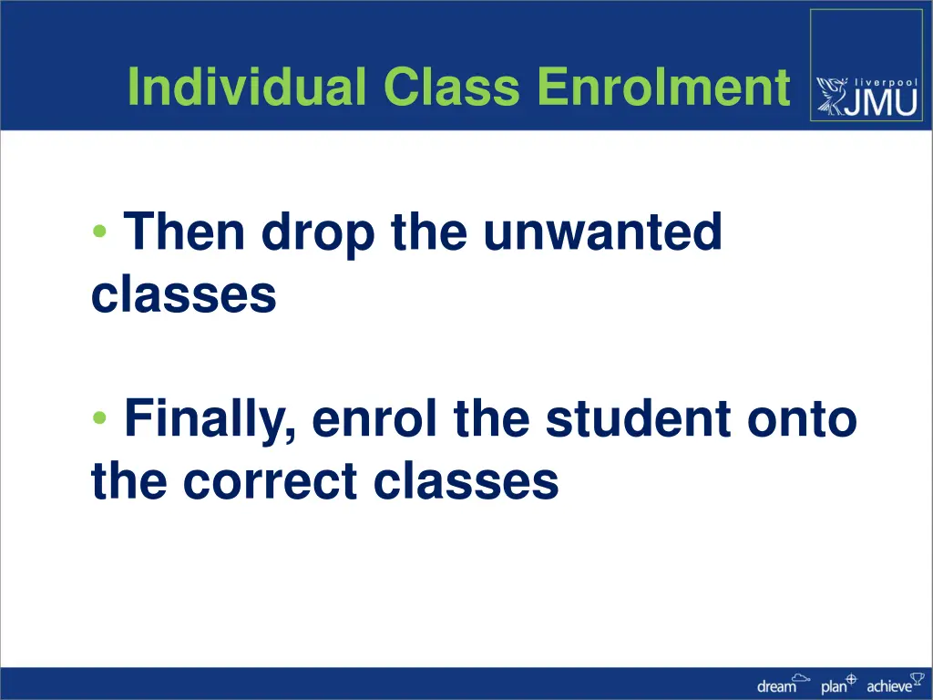 individual class enrolment 2